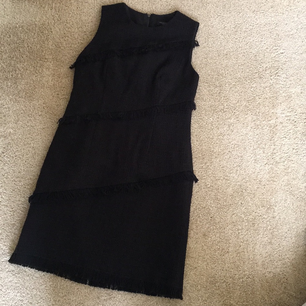 NWOT Ann Taylor Tweed Fringe Shift Dress
